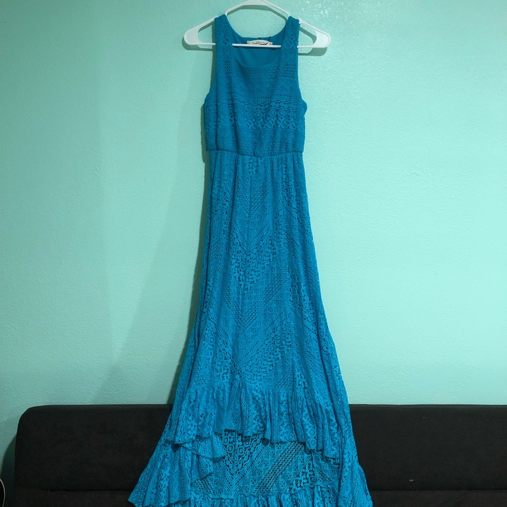 Aqua Blue High Low Dress